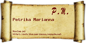 Petrika Marianna névjegykártya